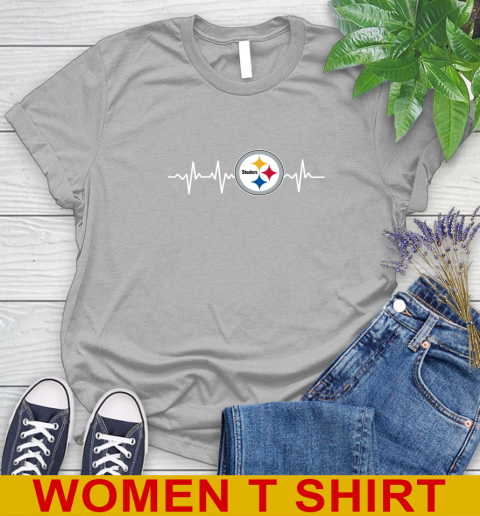 Pittsburgh Steelers NFL Football Heart Beat Shirt Women's T-Shirt 5