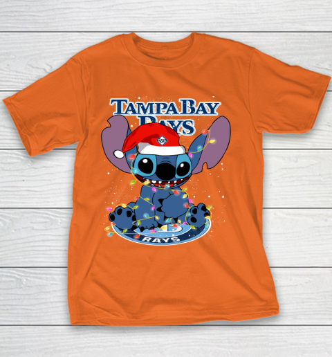 Tampa Bay Rays MLB noel stitch Baseball Christmas Youth T-Shirt 3