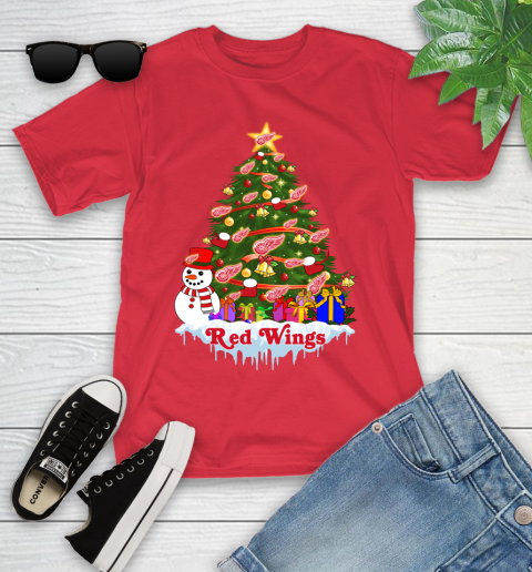 Detroit Red Wings Merry Christmas NHL Hockey Sports Youth T-Shirt 10
