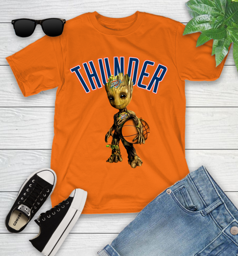 Oklahoma City Thunder NBA Basketball Groot Marvel Guardians Of The Galaxy Youth T-Shirt 7