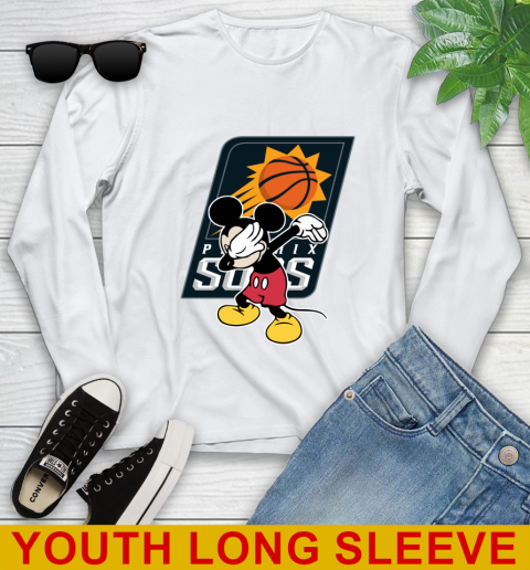 Phoenix Suns NBA Basketball Dabbing Mickey Disney Sports Youth Long Sleeve
