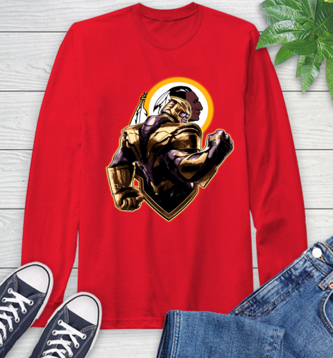NFL Thanos Avengers Endgame Football Sports Washington Redskins Long Sleeve T-Shirt 10