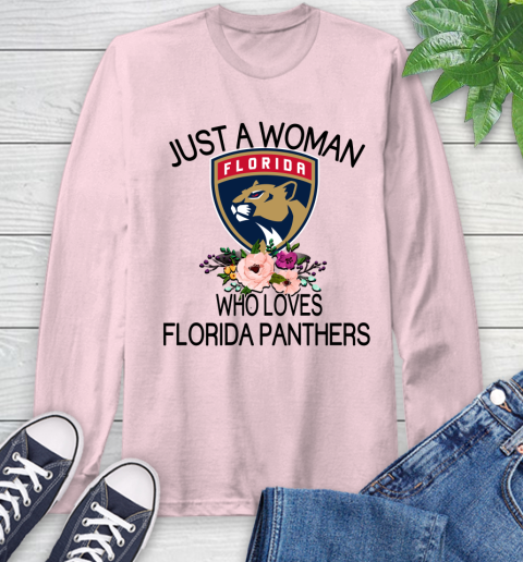 NHL Just A Woman Who Loves Florida Panthers Hockey Sports Long Sleeve T-Shirt 8