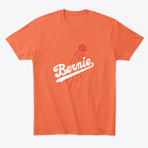 wf6l bernie sanders los angeles dodgers classic t shirt 2 front orange