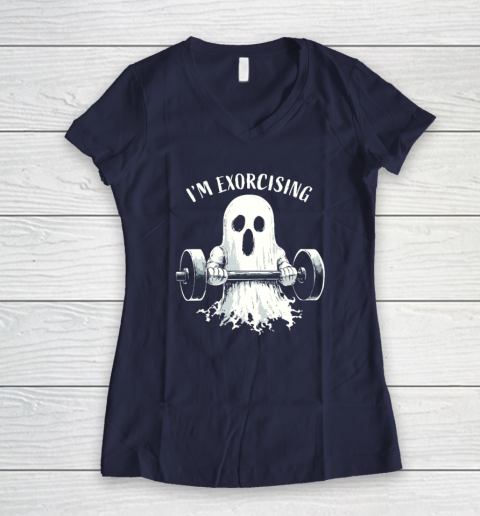 I'm Exorcising Funny Ghost Halloween Women's V-Neck T-Shirt 7