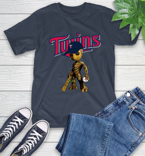 MLB Minnesota Twins Groot Guardians Of The Galaxy Baseball T-Shirt 4