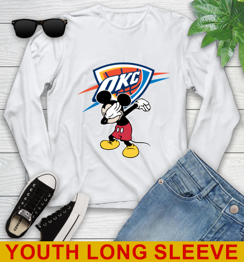 Oklahoma City Thunder NBA Basketball Dabbing Mickey Disney Sports Youth Long Sleeve