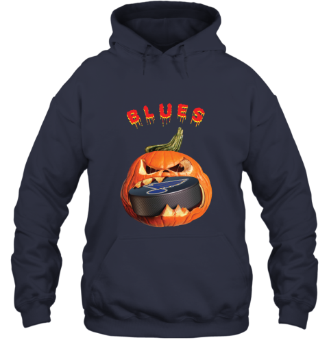 NHL St. Louis Blues Pumpkin Halloween Design CUSTOM Hoodie -   Worldwide Shipping