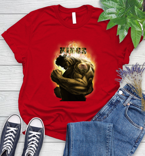 Sacramento Kings NBA Basketball Hulk Marvel Avengers Sports Women's T-Shirt 13