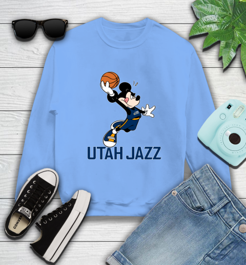 NBA Basketball Utah Jazz Cheerful Mickey Mouse Shirt Sweatshirt 11