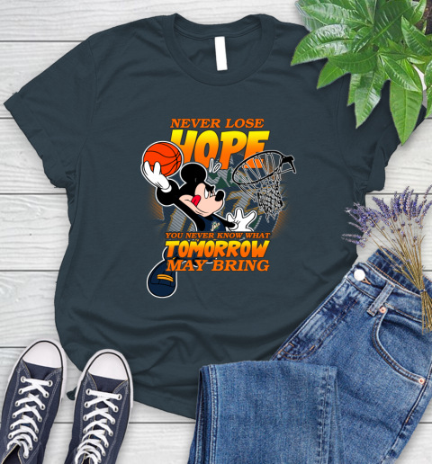 Utah Jazz NBA Basketball Mickey Disney Never Lose Hope Women's T-Shirt 11