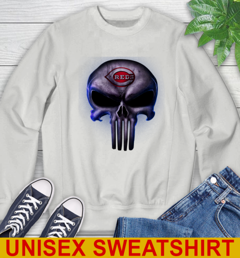 Cincinnati Reds MLB Baseball Punisher Skull Sports Sweatshirt 5