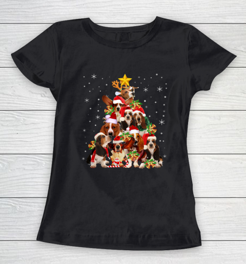 Basset Hound Christmas Tree T Shirt Xmas Gift For Dog Lover Women's T-Shirt