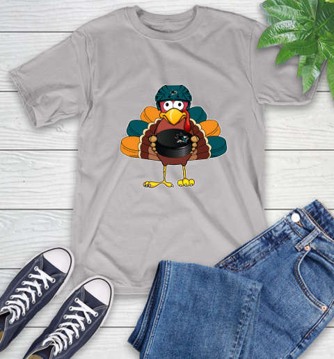 San Jose Sharks Turkey Thanksgiving Day T-Shirt 12