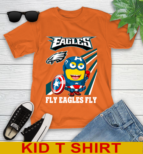 NFL Football Philadelphia Eagles Captain America Marvel Avengers Minion Shirt Youth T-Shirt 8
