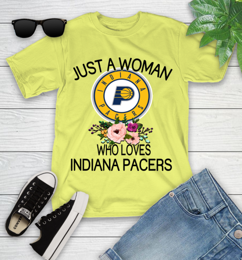 NBA Just A Woman Who Loves Indiana Pacers Basketball Sports Youth T-Shirt 5