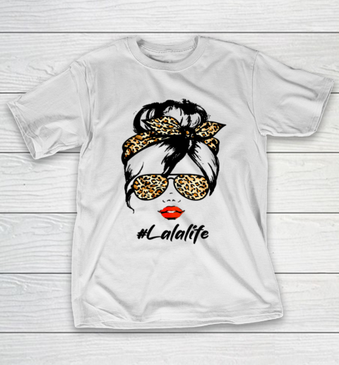 Womens Classy Lala Life With Leopard Pattern Shades Lalalife T-Shirt