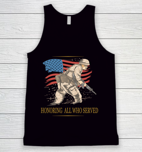 Veteran Shirt Honoring All Who Served Veterans With USA Flag Tank Top