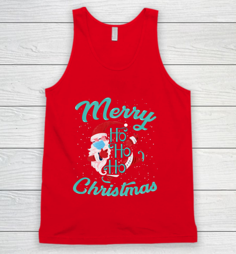Merry Christmas Ho Ho Ho Santa Claus Wearing A Face Mask Tank Top 5