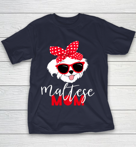 Dog Mom Shirt Dog Lovers T Shirt Maltese Mom Fur Mama Youth T-Shirt 2