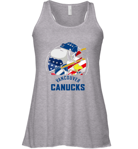 Vancouver Canucks Ice Hockey Snoopy And Woodstock NHL Racerback Tank