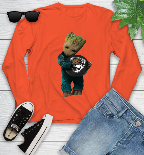 NHL Groot Guardians Of The Galaxy Hockey Sports Florida Panthers Youth Long Sleeve 4