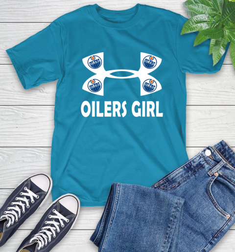 NHL Edmonton Oilers Girl Under Armour Hockey Sports T-Shirt 9
