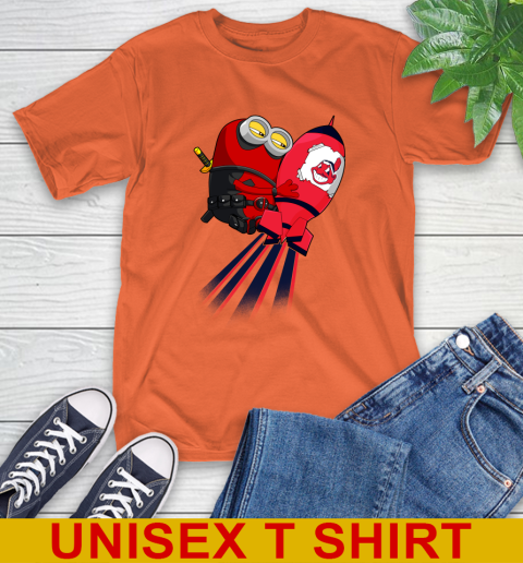 MLB Baseball Cleveland Indians Deadpool Minion Marvel Shirt T-Shirt - Image 5