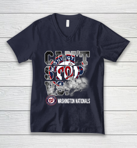 MLB Washington Nationals Baseball Can't Stop Vs Nationals V-Neck T-Shirt 2