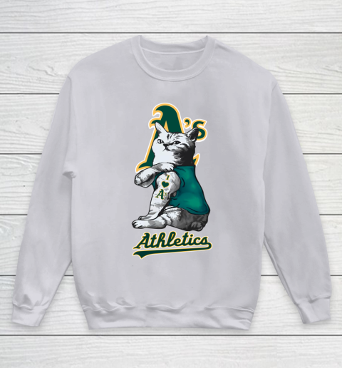 MLB Baseball My Cat Loves Oakland Athletics Youth Sweatshirt 3