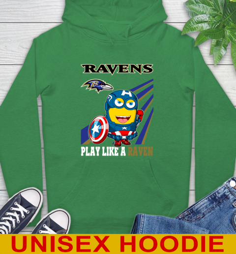 NFL Football Baltimore Ravens Captain America Marvel Avengers Minion Shirt Hoodie 8
