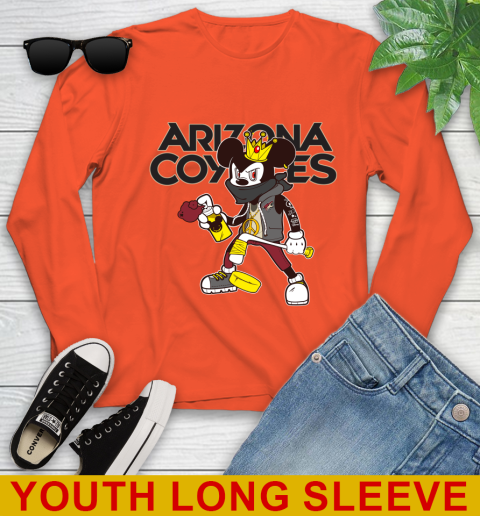 Arizona Coyotes NHL Hockey Mickey Peace Sign Sports Youth Long Sleeve 4