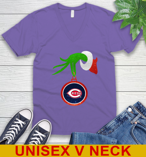 Cincinnati Reds Grinch Merry Christmas MLB Baseball V-Neck T-Shirt 9
