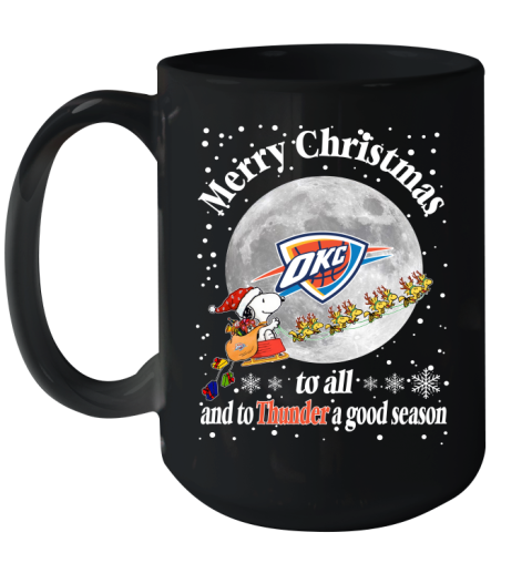 Oklahoma City Thunder Merry Christmas To All And To Thunder A Good Season NBA Basketball Sports Ceramic Mug 15oz