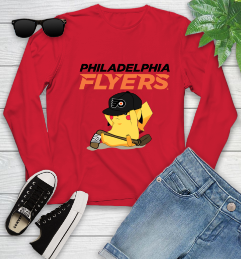 NHL Pikachu Hockey Sports Philadelphia Flyers Youth Long Sleeve 11