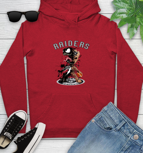 NFL Oakland Raiders Football Venom Groot Guardians Of The Galaxy Youth Hoodie 11