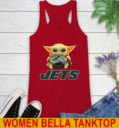 NFL Football New York Jets Baby Yoda Star Wars Shirt Racerback Tank - Image 7