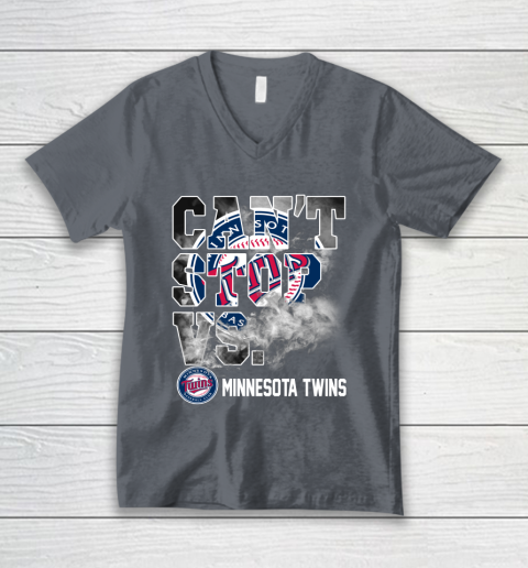 MLB Minnesota Twins Baseball Can't Stop Vs Twins V-Neck T-Shirt 4