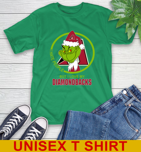 Arizona Diamondbacks MLB Christmas Grinch I Hate People But I Love My Favorite Baseball Team T-Shirt 7