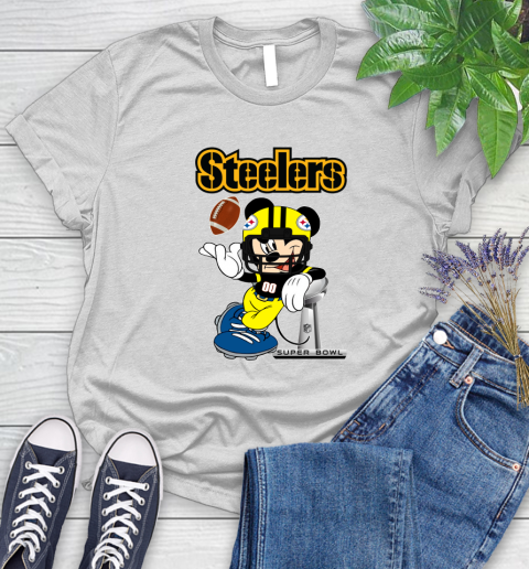 NFL Pittsburgh Steelers Mickey Mouse Disney Super Bowl Football T Shirt Women's T-Shirt