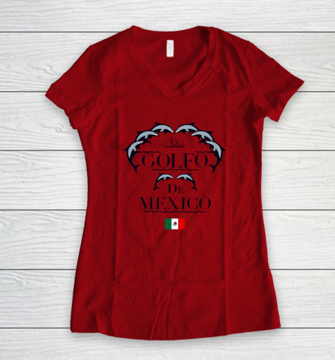 El Golfo De México Dolphin Women's V-Neck T-Shirt 5