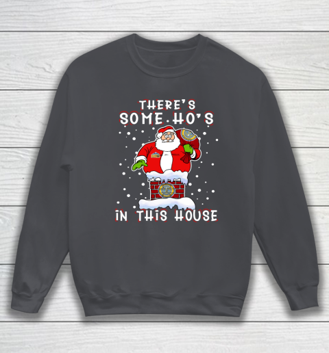 Denver Nuggets Christmas There Is Some Hos In This House Santa Stuck In The Chimney NBA Sweatshirt 4