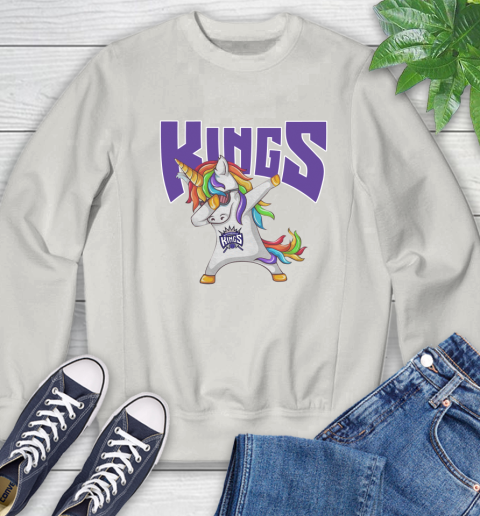Sacramento Kings NBA Basketball Funny Unicorn Dabbing Sports Sweatshirt 12