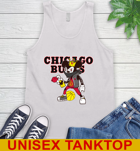 Chicago Bulls NBA Basketball Mickey Peace Sign Sports Tank Top