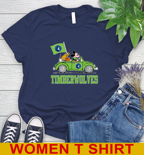 NBA Basketball Minnesota Timberwolves Pluto Mickey Driving Disney Shirt Women's T-Shirt 12