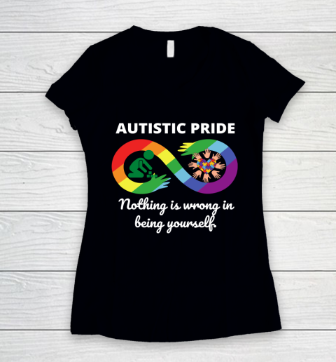Autistic Pride Day Special Autism Awareness Women's V-Neck T-Shirt