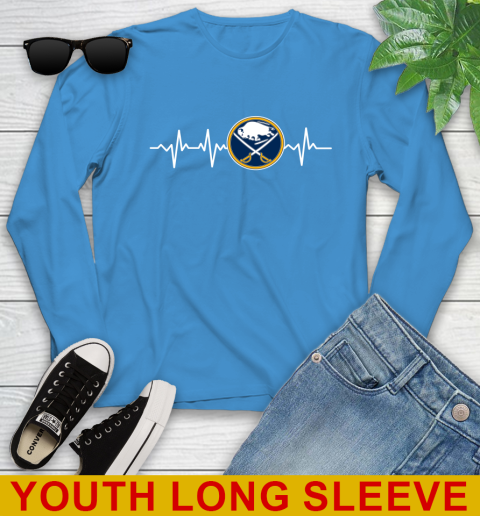 Buffalo Sabres NHL Hockey Heart Beat Shirt Youth Long Sleeve 8