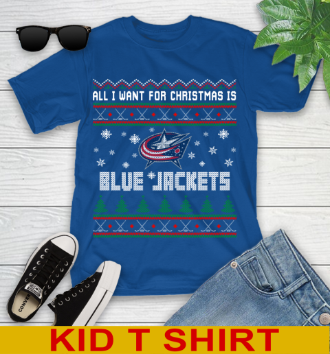 Columbus Blue Jackets NHL Hockey All I Want For Christmas Is My Team Sports 106