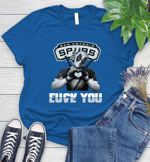 NBA San Antonio Spurs Deadpool Love You Fuck You Basketball Sports Women's T-Shirt 12