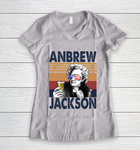 Anbrew Jackson Drink Independence Day The 4th Of July Shirt Women's V-Neck T-Shirt